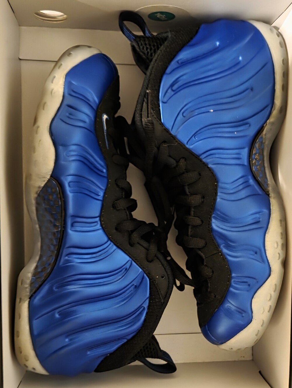 Nike Blue and Black Foamposite Basketball Shoes